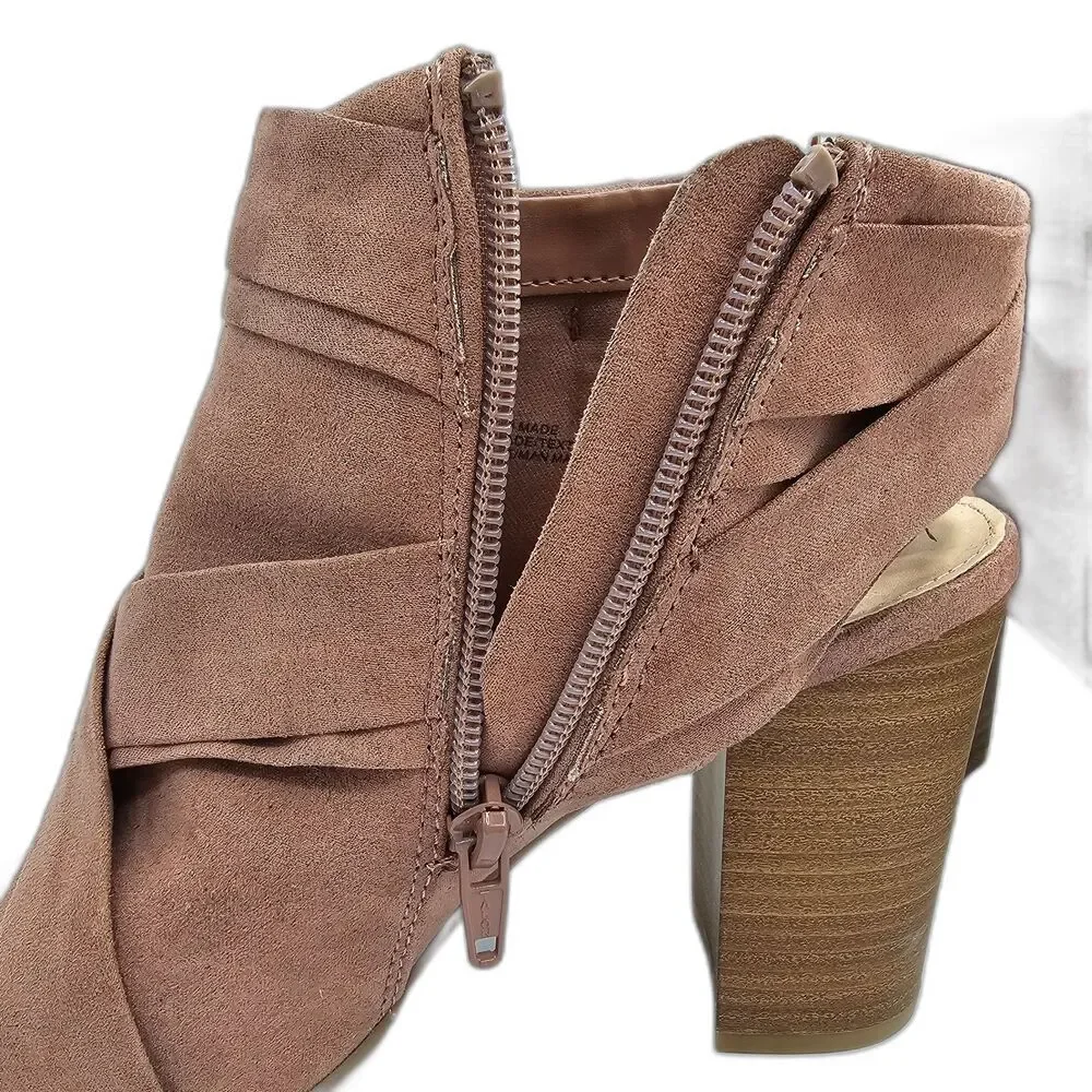 LC Lauren Conrad Mauve Ankle Boots Side Bow Zip Women’s 6.5 Feminine